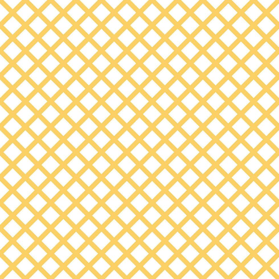 amarillo sin costura modelo en de moda elegante célula guingán, volumen tiras de células hecho en brillante amarillo verano color. geométrico líneas modelo. vector textura para fondo de pantalla, paquete, envoltura, antecedentes
