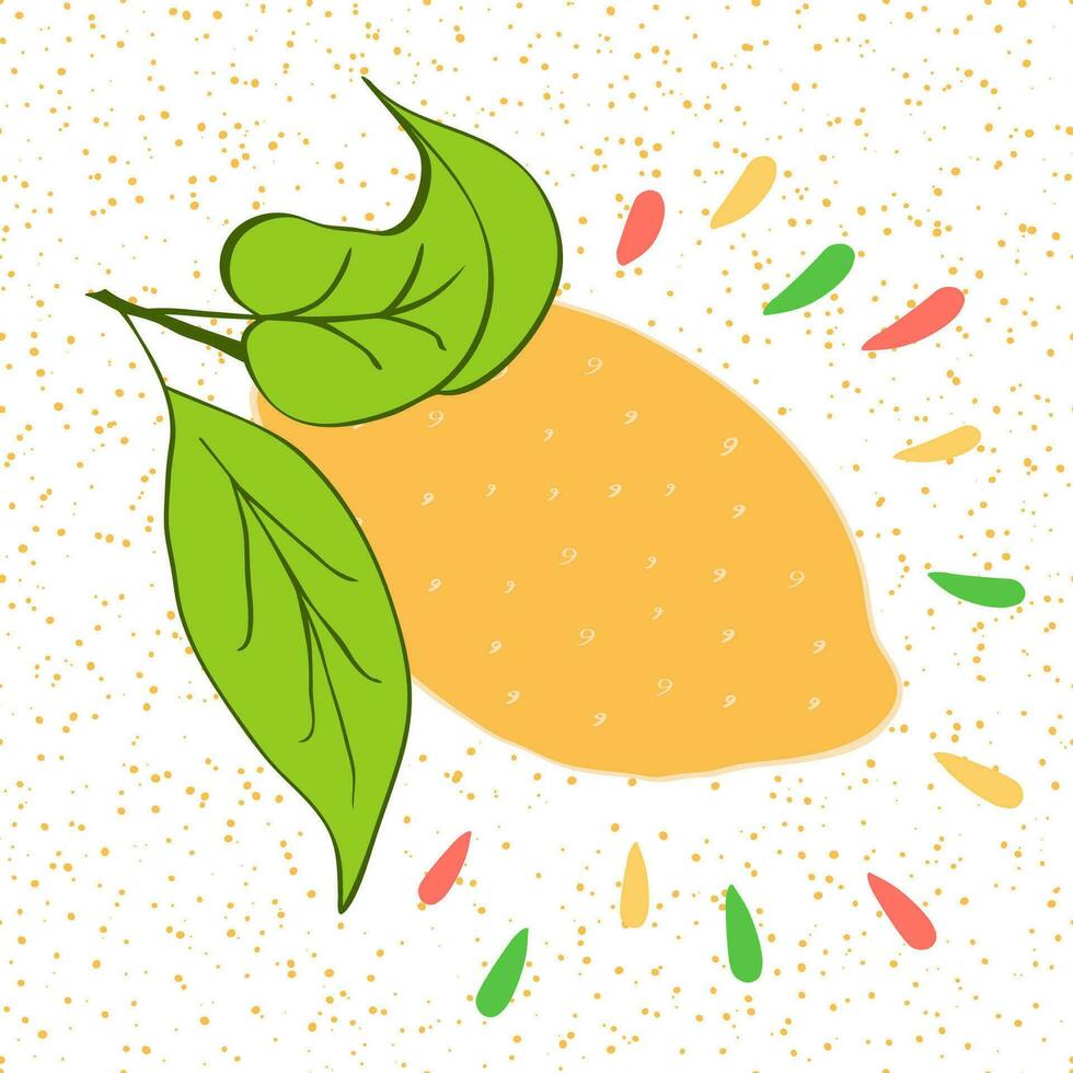 mano dibujado ilustración de aislado vistoso limón silueta en un blanco antecedentes. linda verano natural impresión con orgánico Fresco fruta. vector