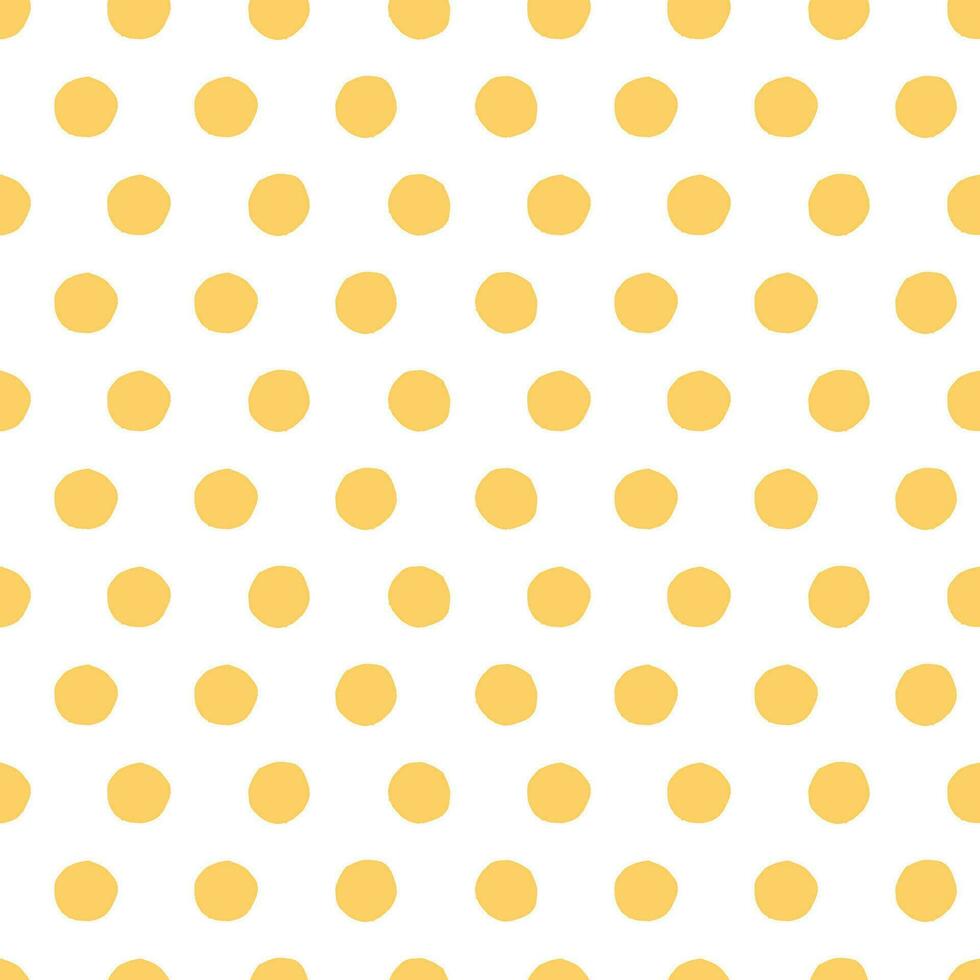 Vector abstract geometric seamless pattern with polka dot ornament made in summer yellow color. Hand drawn background, wrap, wallpaper, cover, fabric, cloth, textile design. Swatch