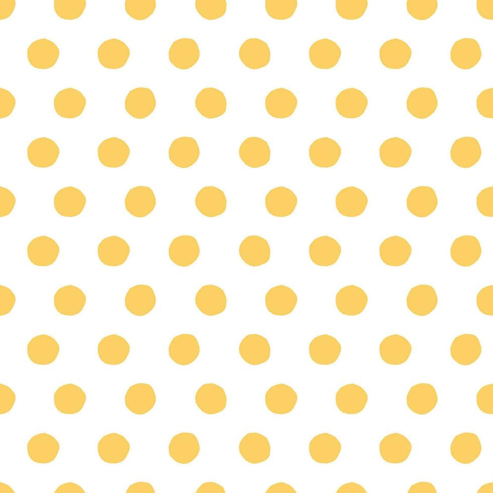 Vector abstract geometric seamless pattern with polka dot ornament made in summer yellow color. Hand drawn background, wrap, wallpaper, cover, fabric, cloth, textile design. Swatch