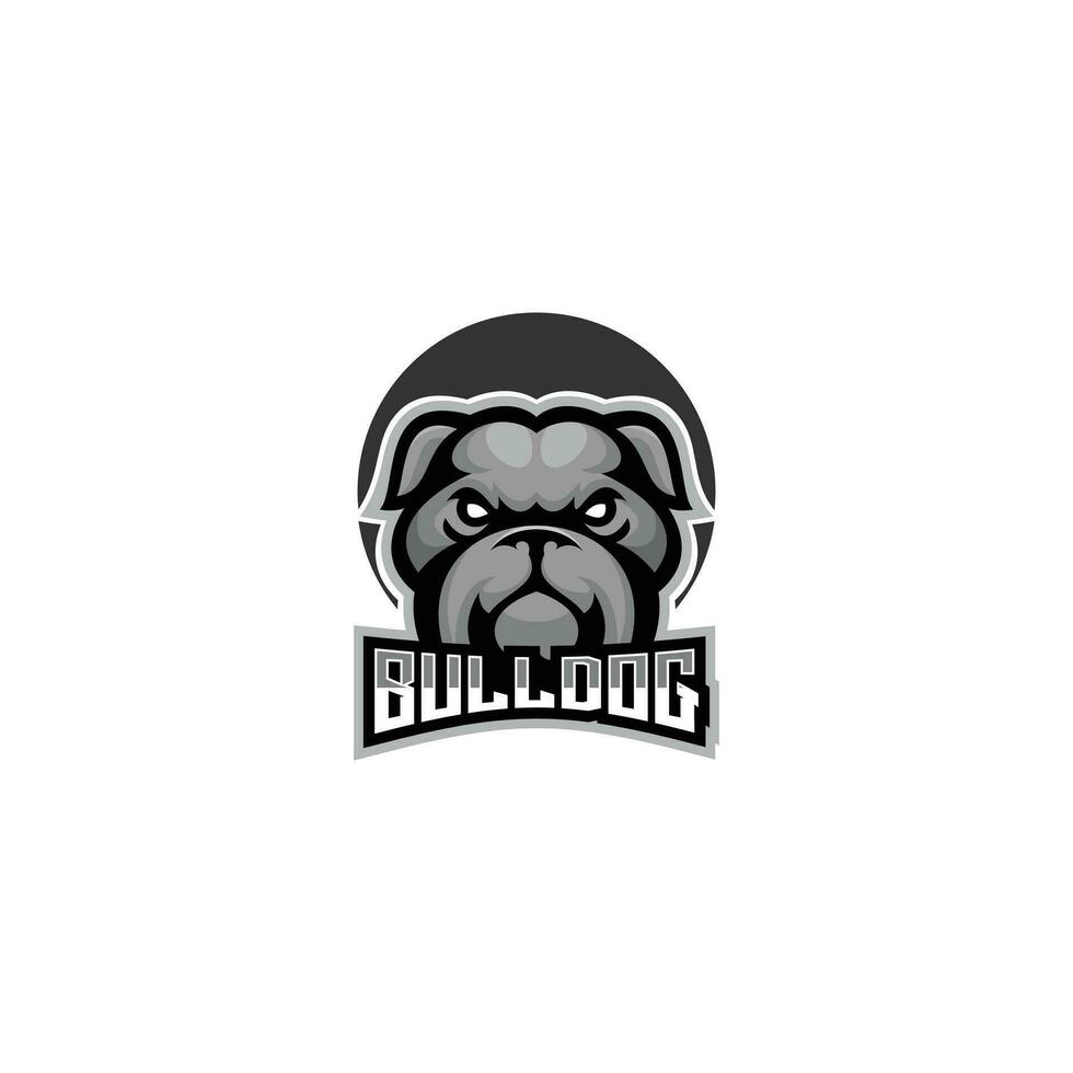 buldog juego de azar logo diseño mascota vector