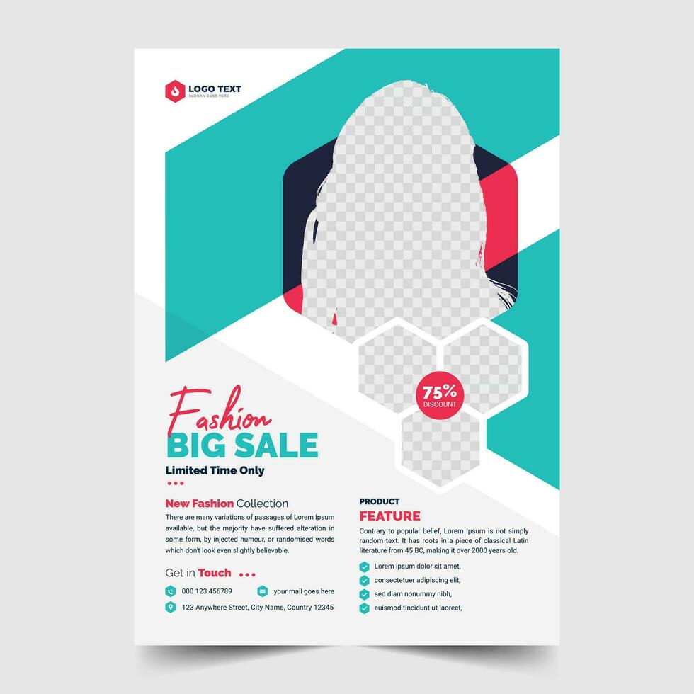 Fashion big sale flyer template design vector