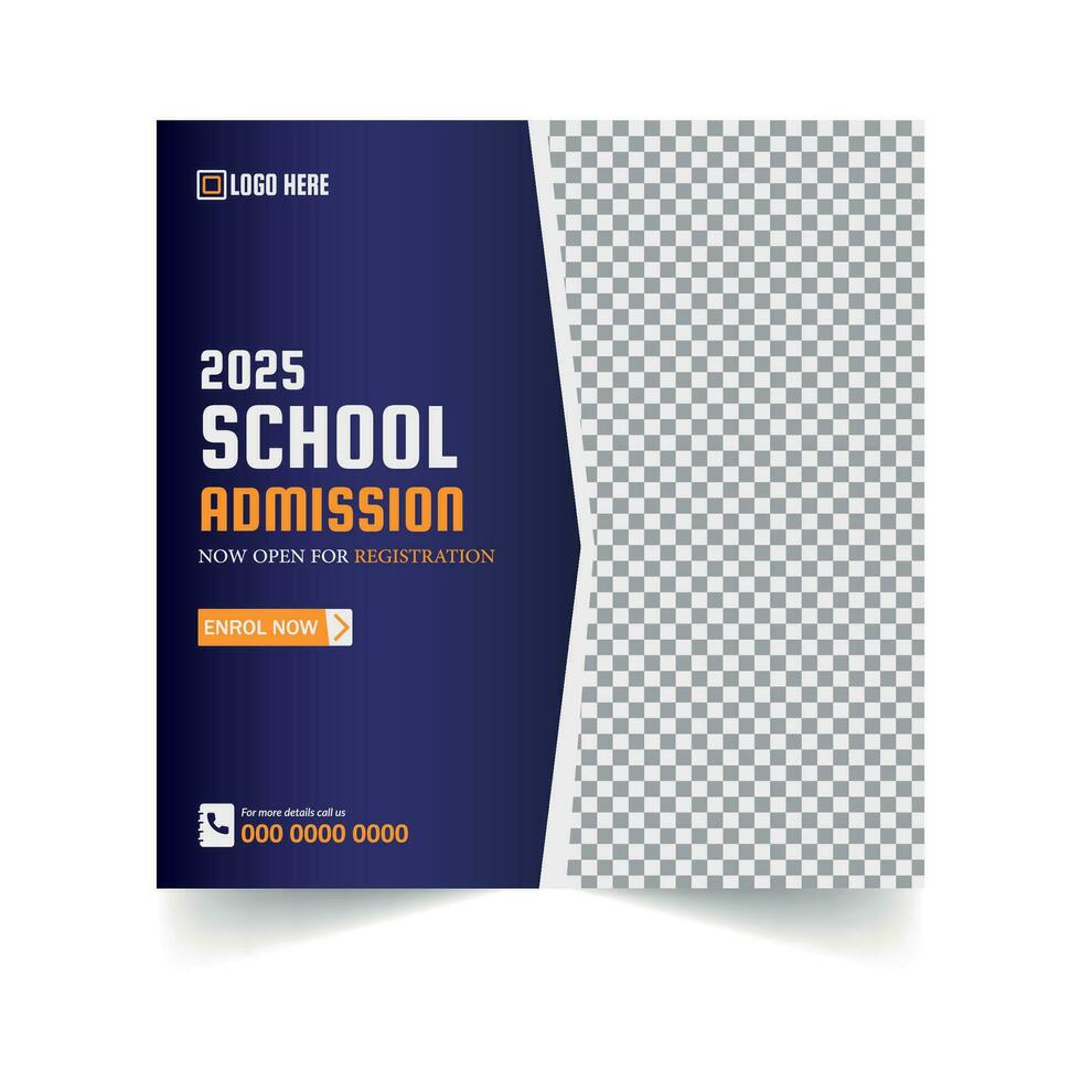 School admission social media post or Admission Social Post vector