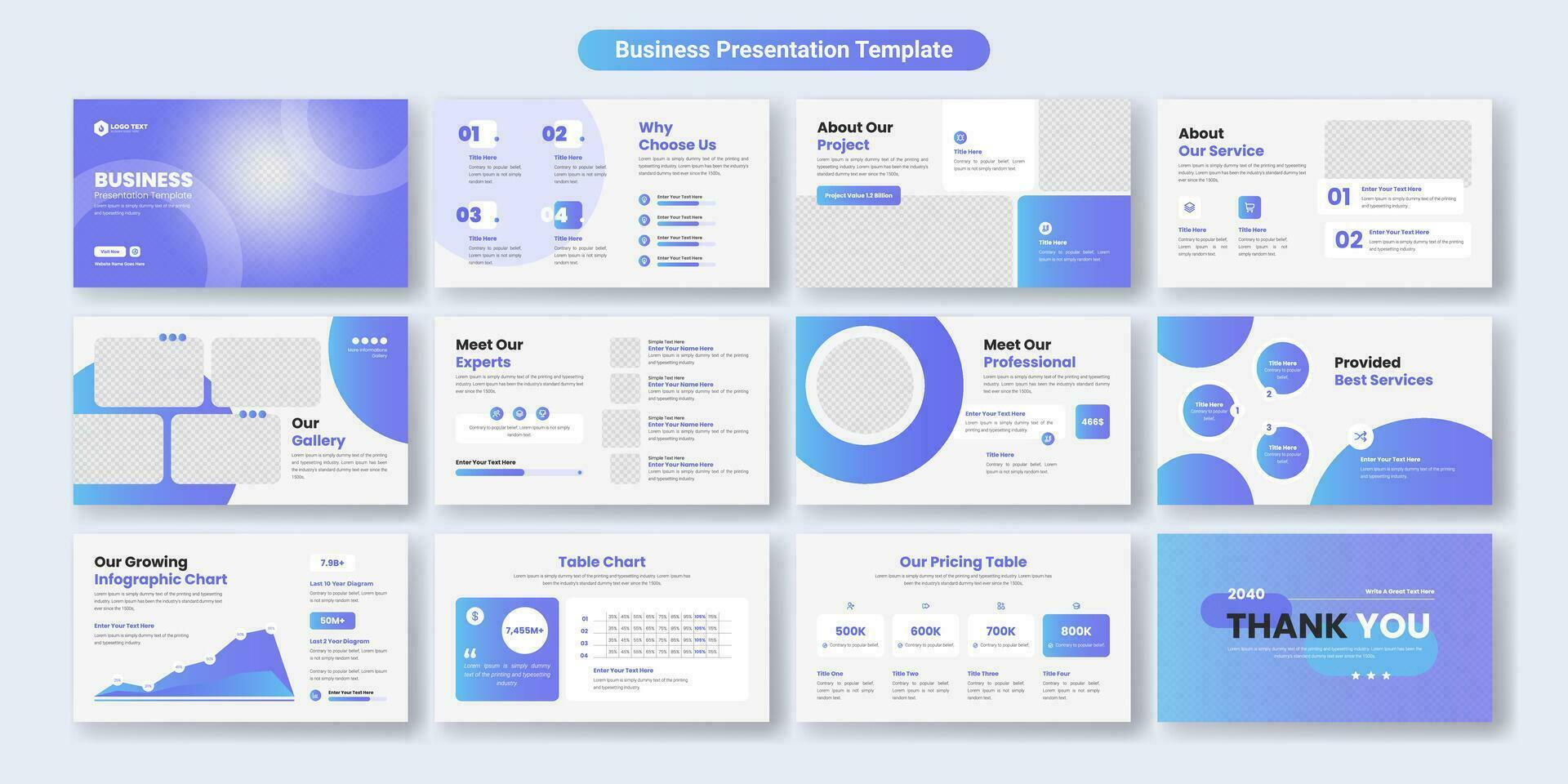 Creative business presentation slides template design. Use for modern presentation background, brochure design, website slider, landing page, annual report, company profile vector