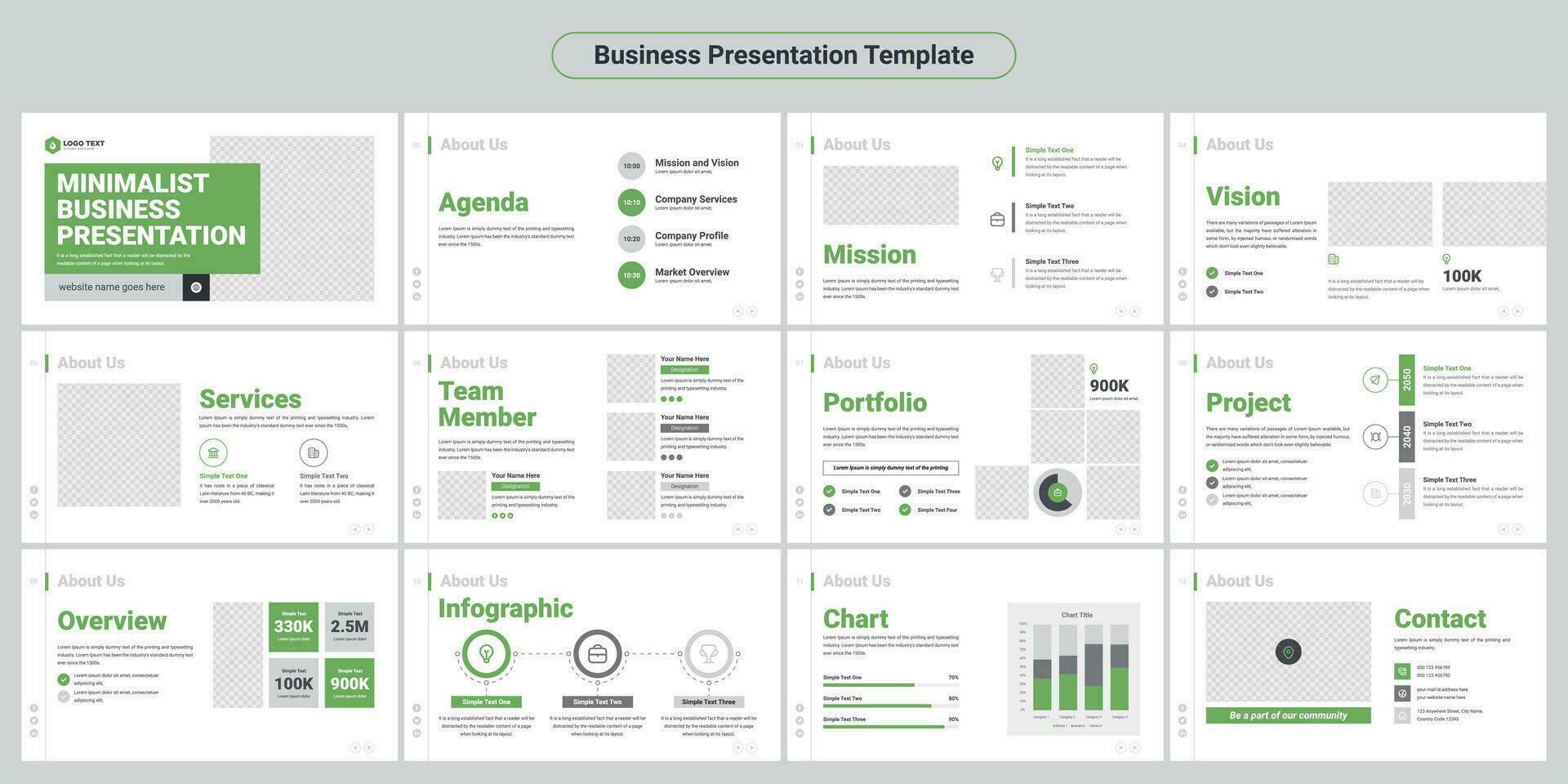 Creative business presentation slides template design. Use for modern presentation background, brochure design, website slider, landing page, annual report, company profile vector