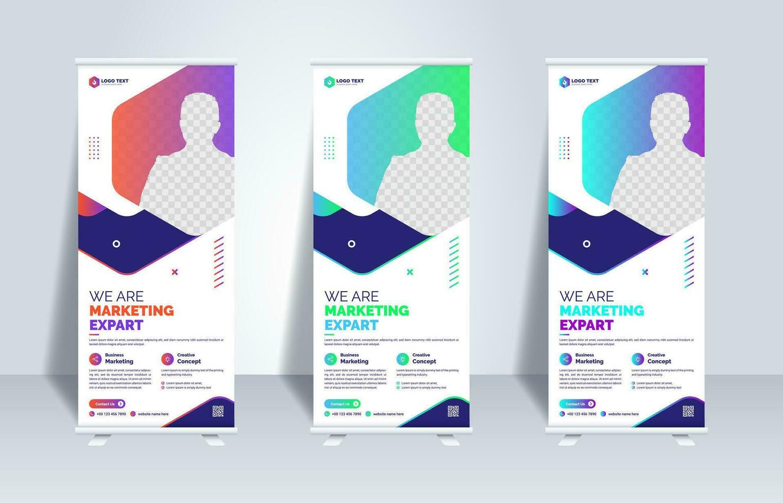 Creative corporate business marketing Roll up banner stand template design vector