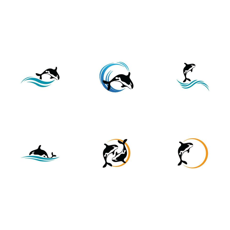 logotipo de ballena orca vector