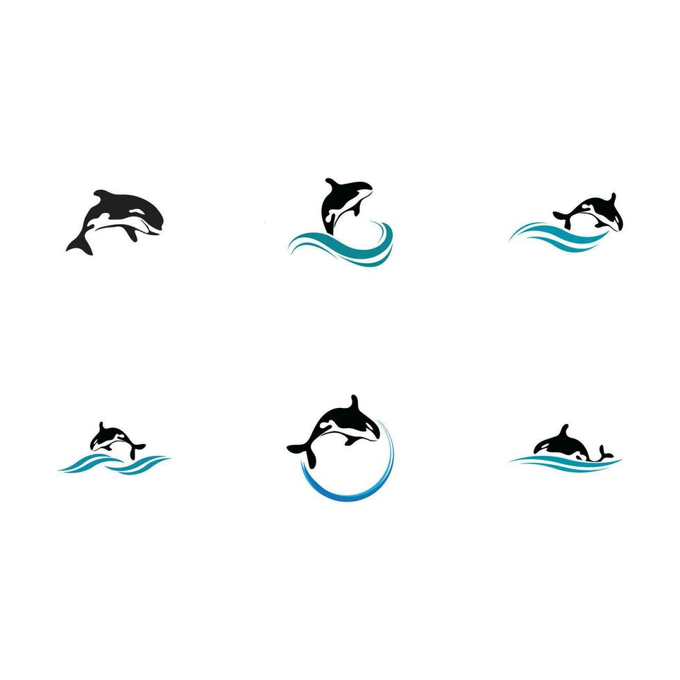 logotipo de ballena orca vector