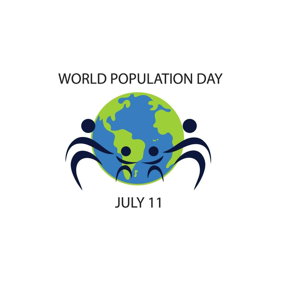 Vector illustration of World Population Day Concept, 11July. Overcrowded, overloaded, explosion of world population and starvation.