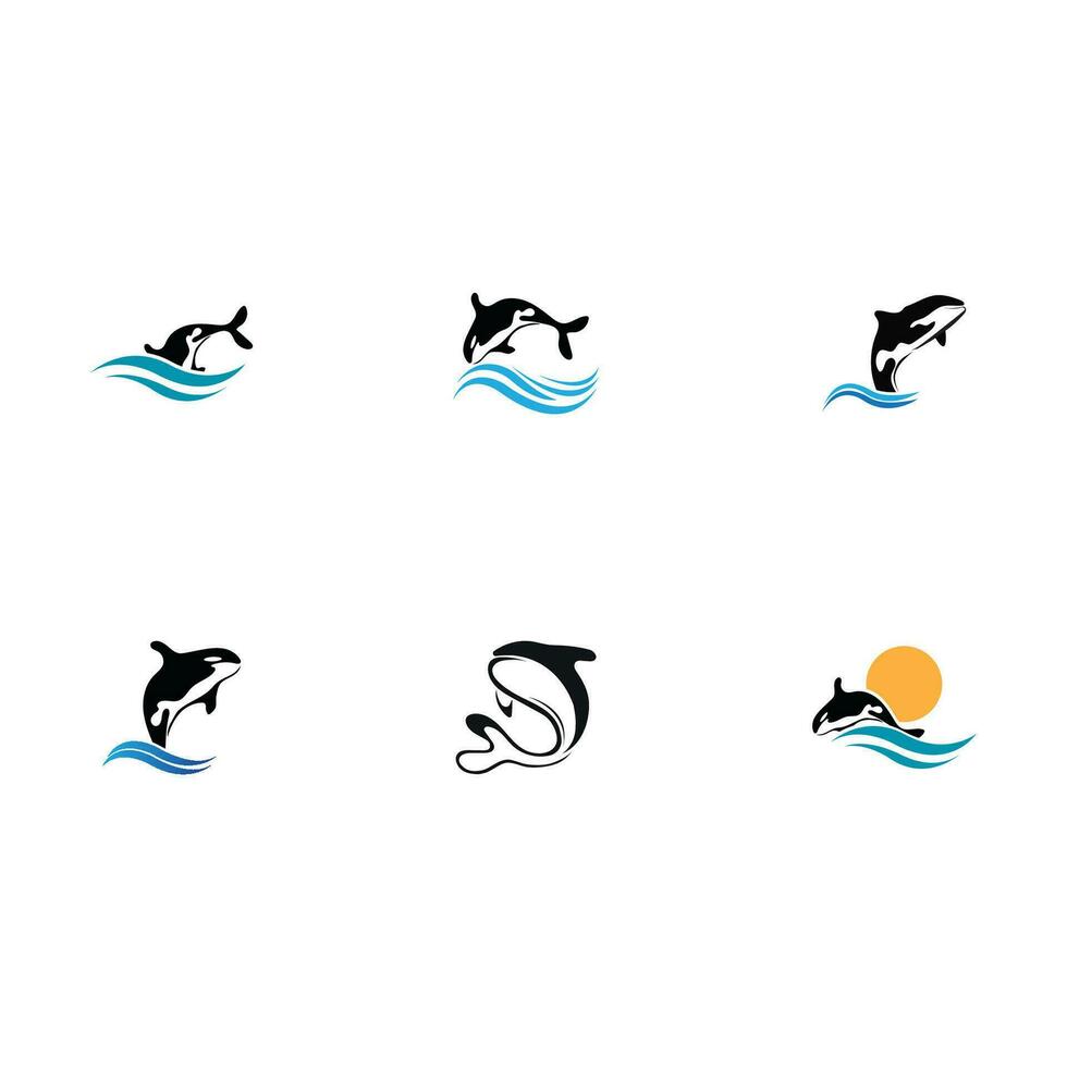 orca whale logo vector