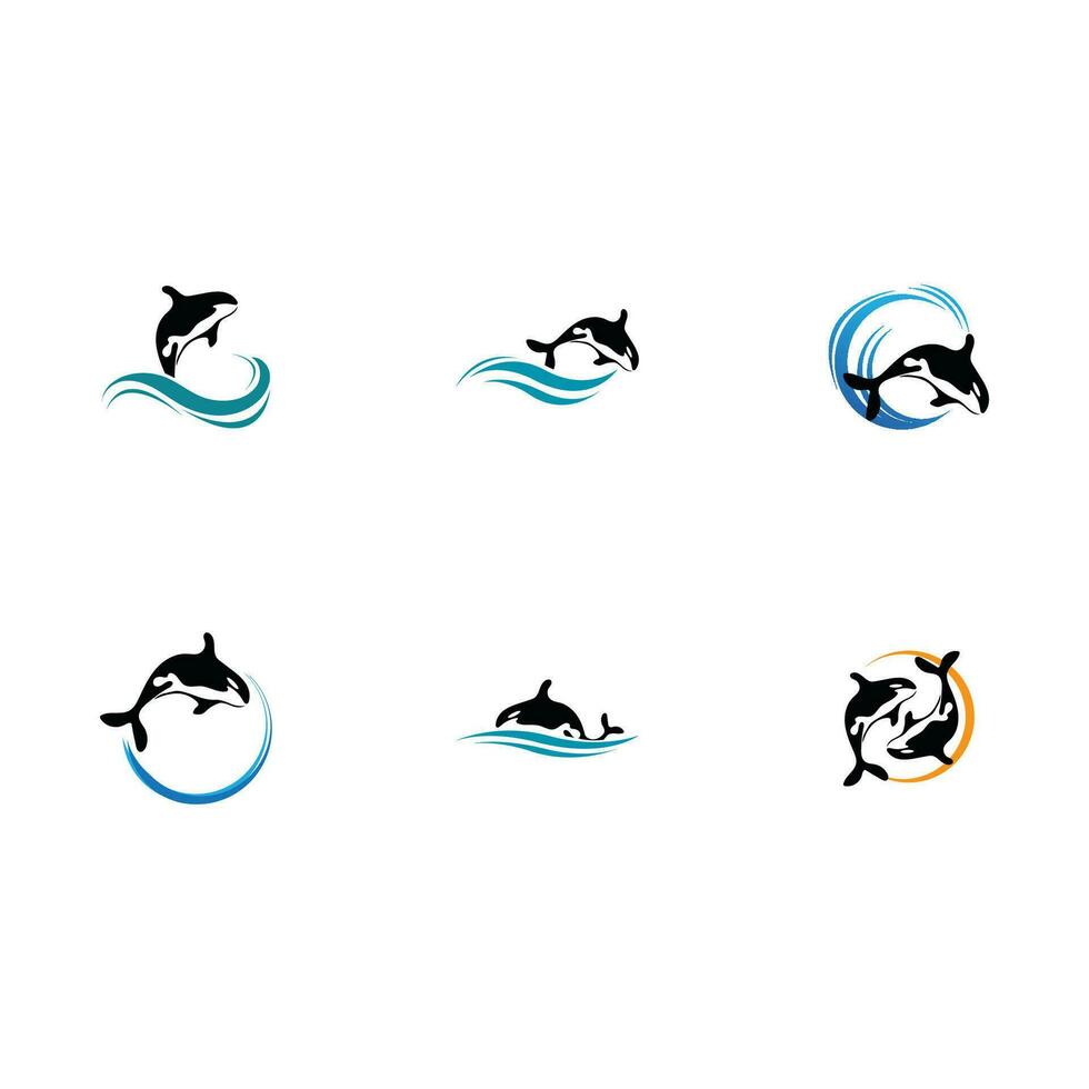 logotipo de ballena orca vector