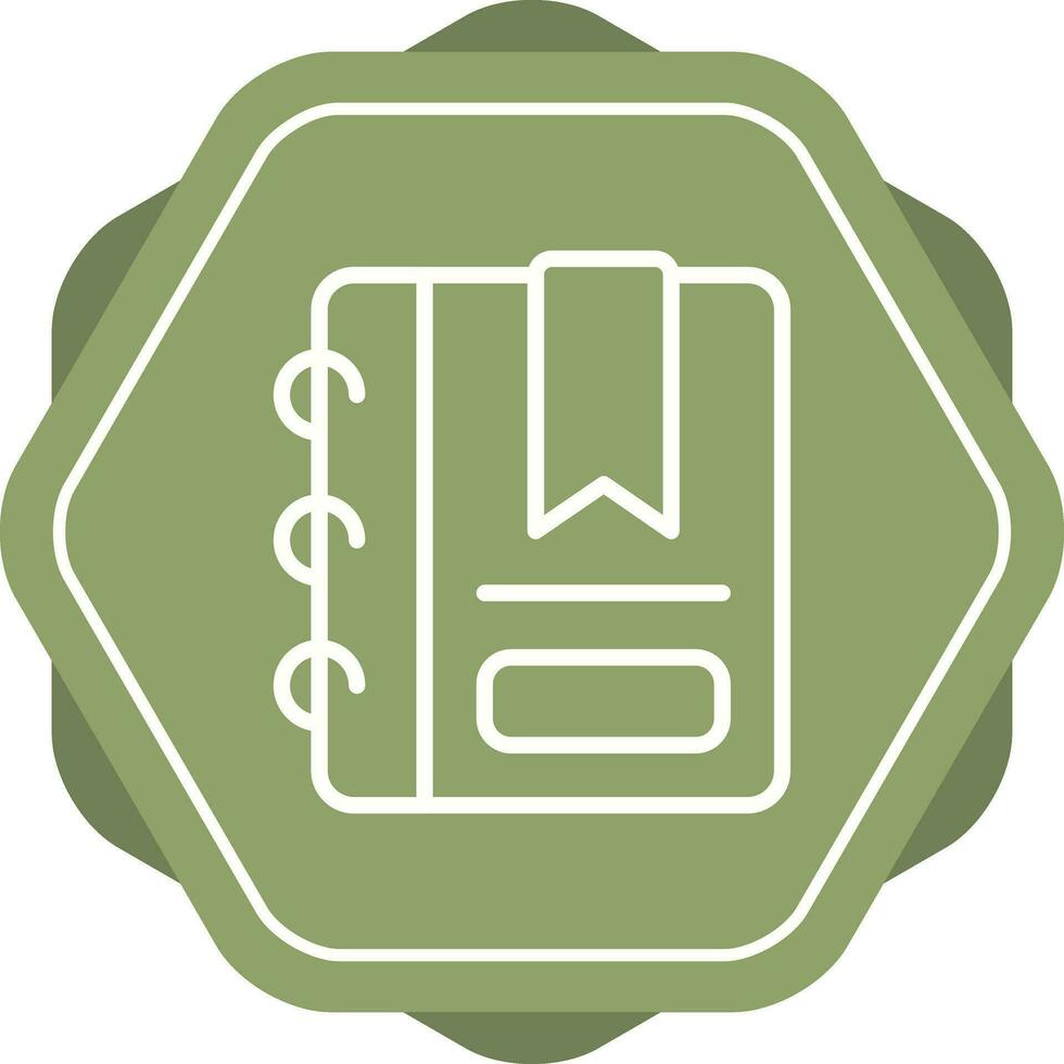 Writing pad with bookmark Vector Icon