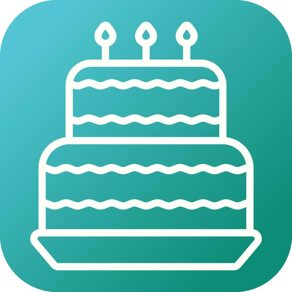 icono de vector de pastel de cumpleaños