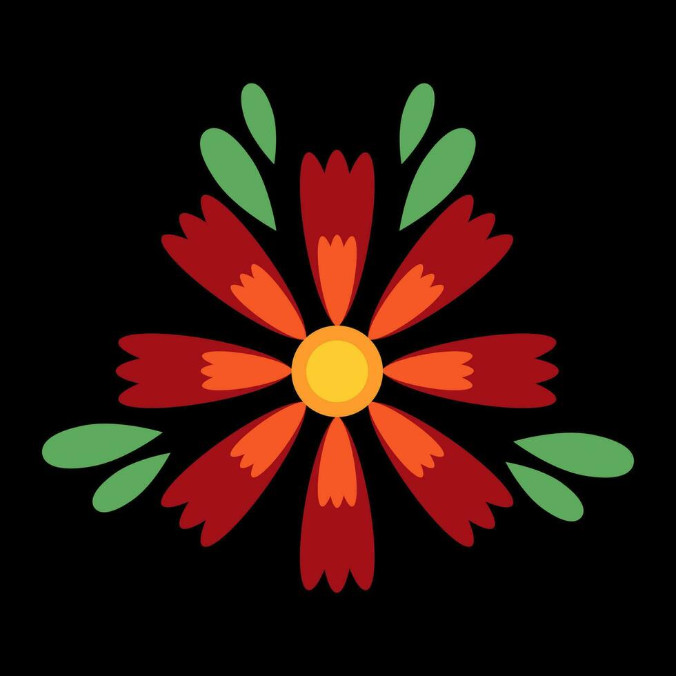 Flower mexican embroidery vector