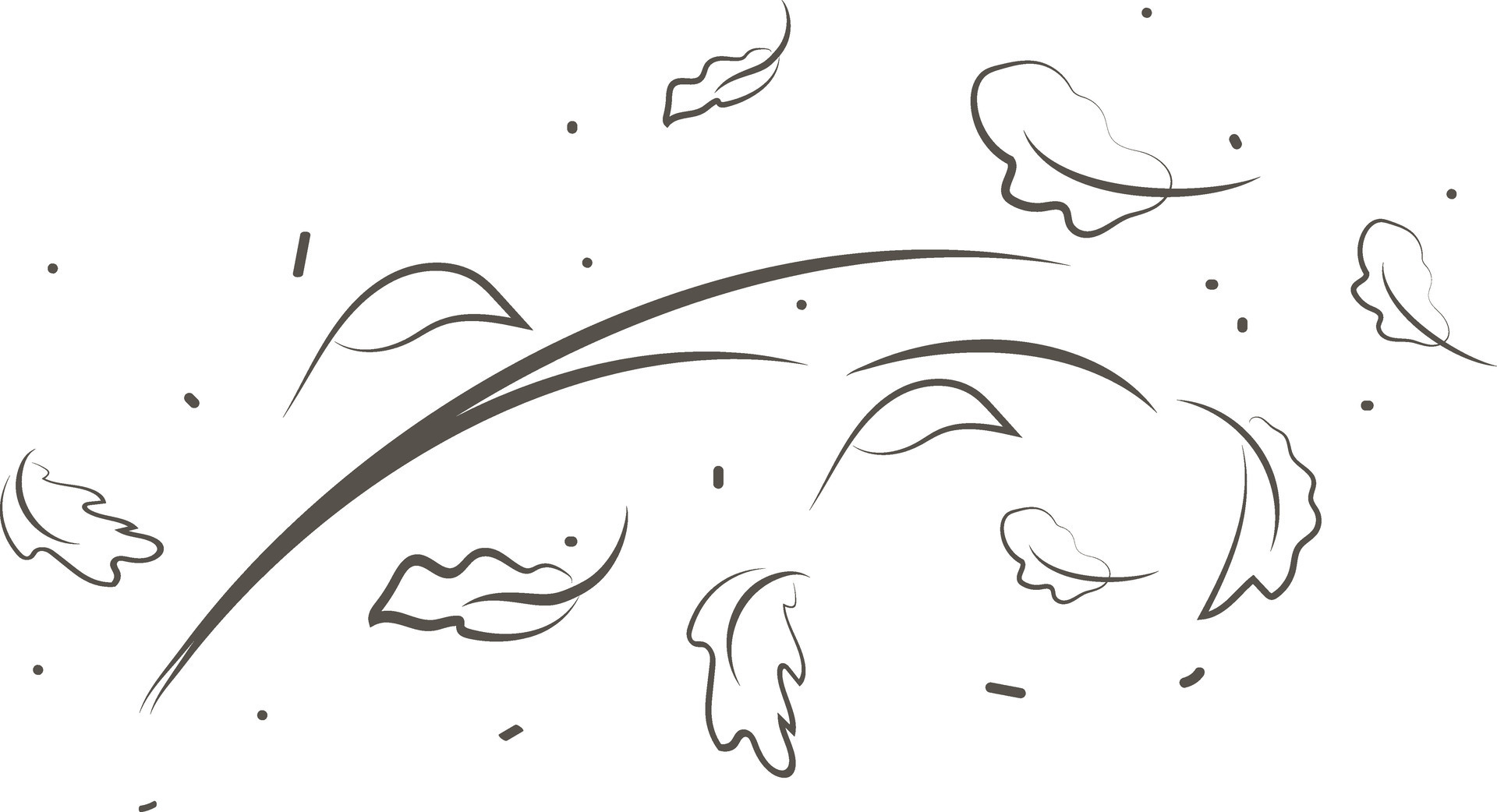 Outline drawing of a breath of wind and leaves.Wind blow set in line  style.Wave flowing illustration with hand drawn doodle cartoon style.  26337254 Vector Art at Vecteezy