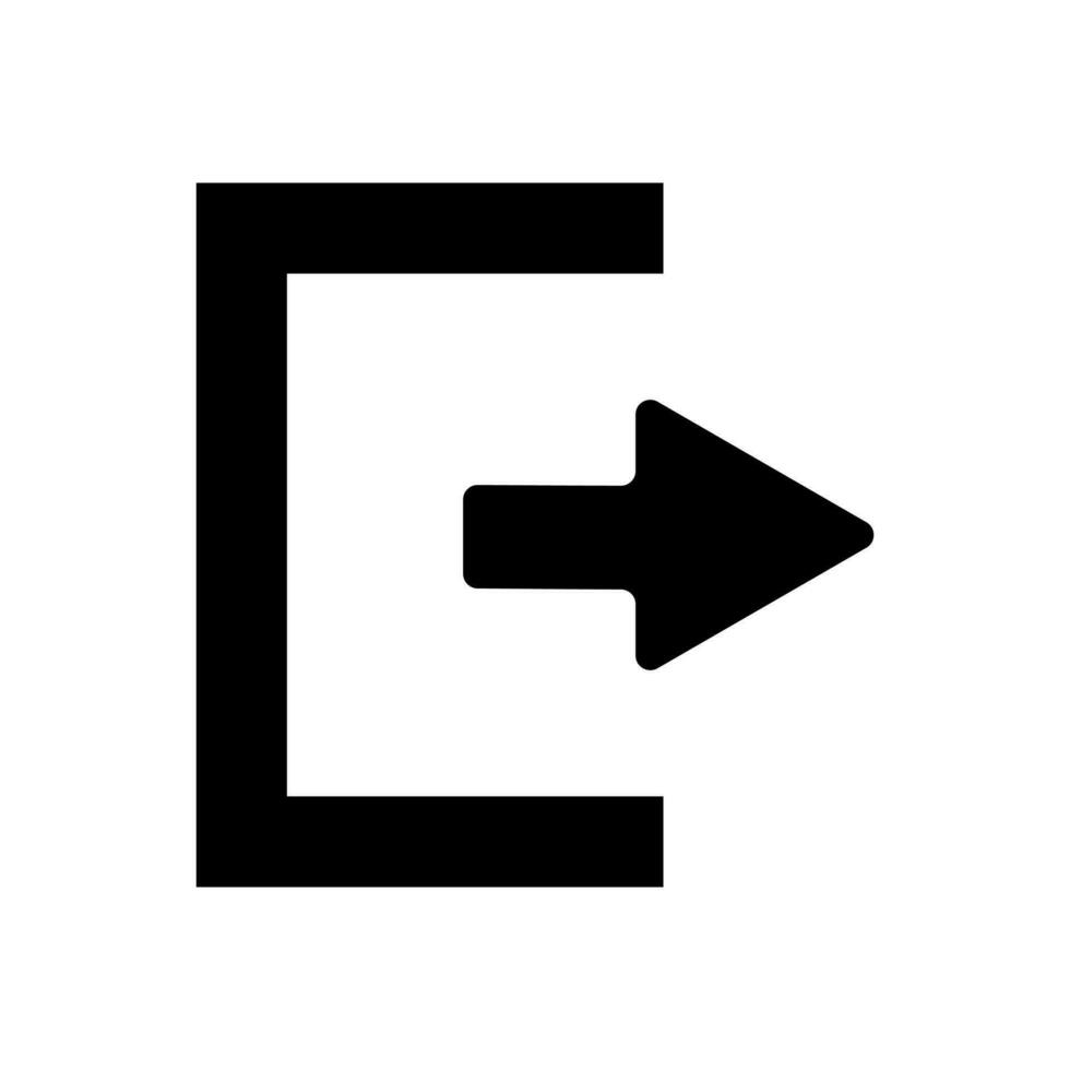 Logout icon. Exit Vector in trendy flat style. Flat Web Mobile Icon, Sign, Symbol, Button, Element - Vector illustration. isolated on white background