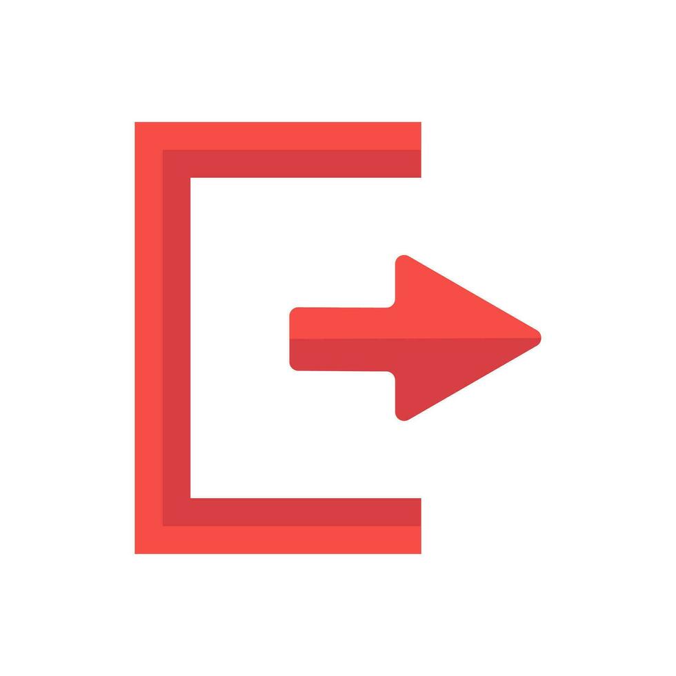 Logout icon. Exit Vector in trendy flat style. Flat Web Mobile Icon, Sign, Symbol, Button, Element - Vector illustration. isolated on white background