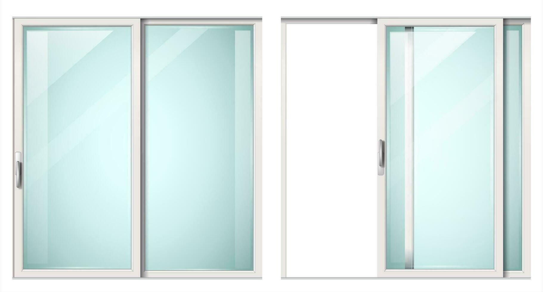 Modern sliding metal wooden door vector