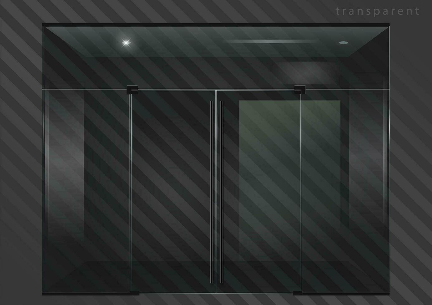 Sliding glass partition with door vector