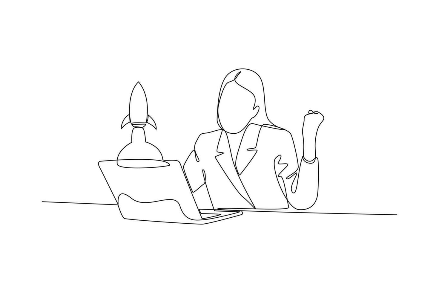 Single one line drawing concept of productivity boosting. Continuous line draw design graphic vector illustration.