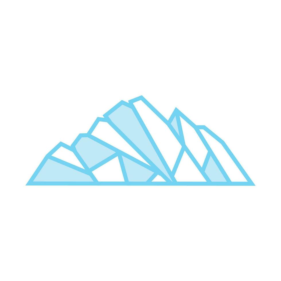 montaña logo, antártico iceberg logo diseño, naturaleza paisaje vector, producto marca ilustración icono vector