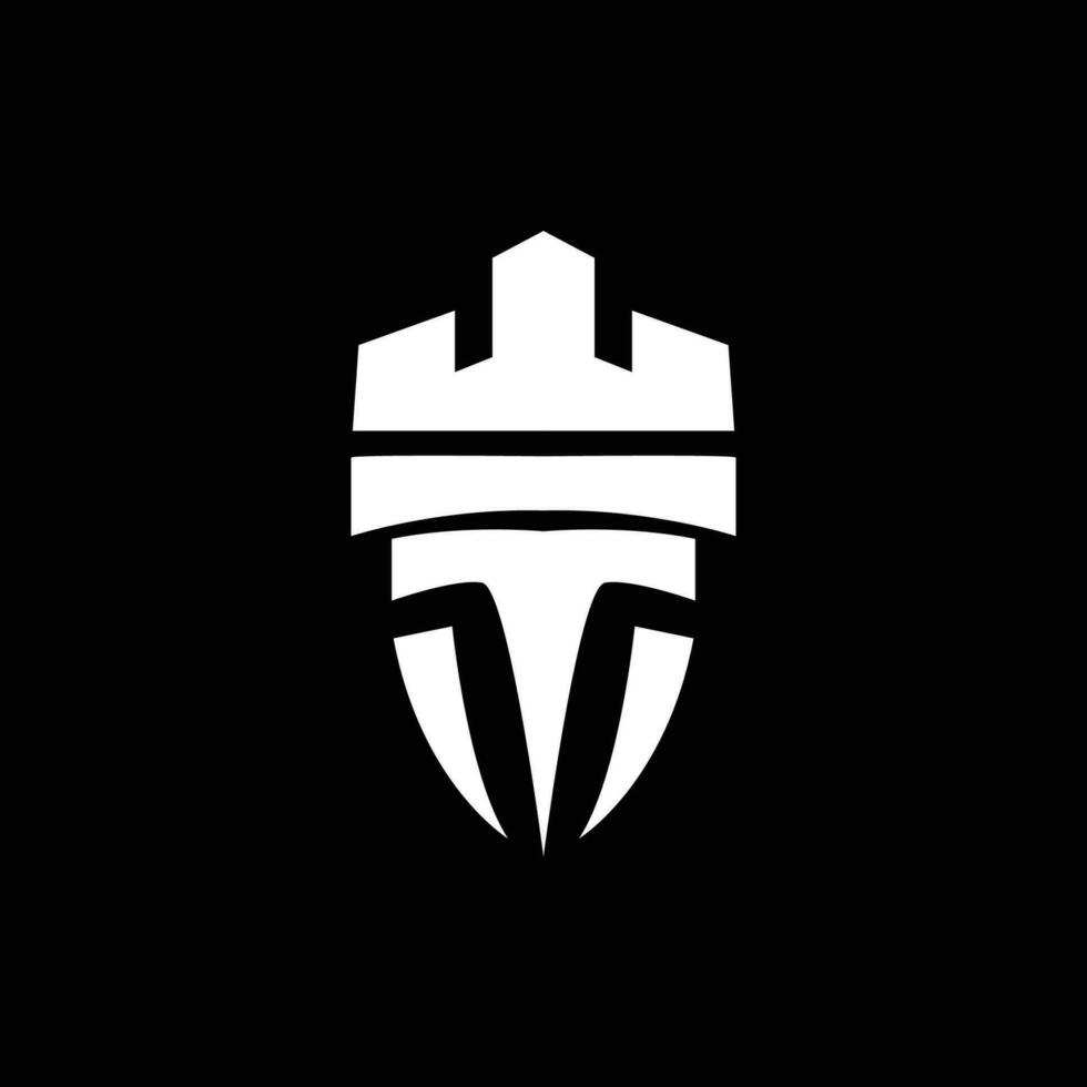 Castle Logo Elegant Luxury Simple Design, Royal Castle Vector Shield, Templet Illustration Icon