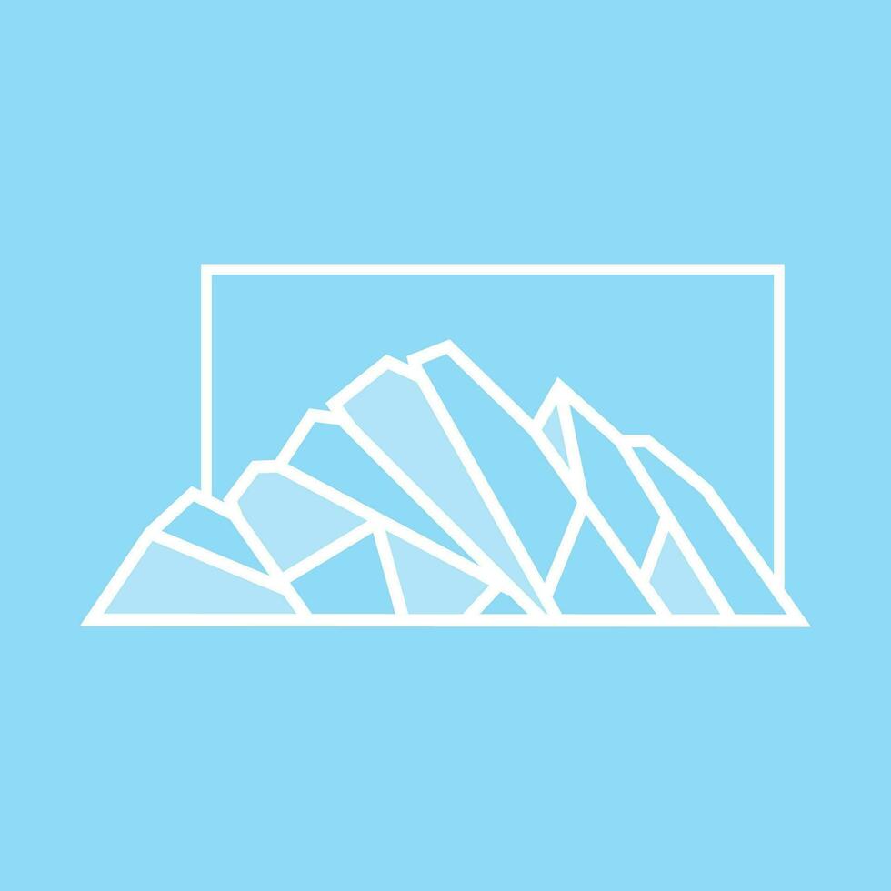 montaña logo, antártico iceberg logo diseño, naturaleza paisaje vector, producto marca ilustración icono vector