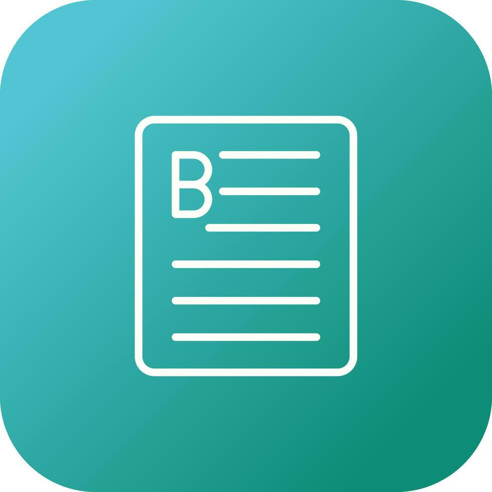 Document Bold Vector Icon