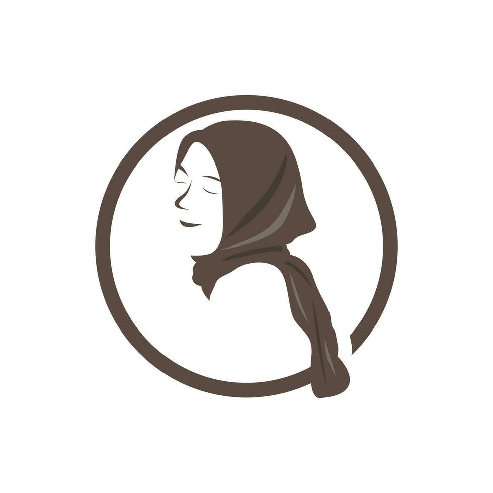 hijab logo, islámico mujer Moda sencillo diseño, musulmán ropa vector, icono, símbolo, ilustración vector