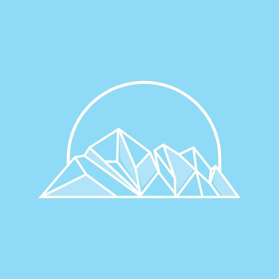 montaña logo, antártico iceberg logo diseño, naturaleza paisaje vector, producto marca ilustración icono vector