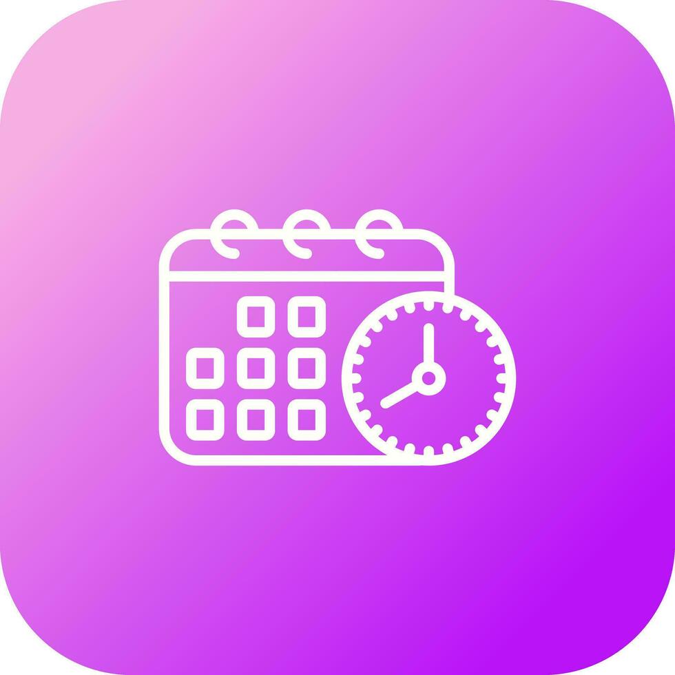 calendario con icono de vector de reloj