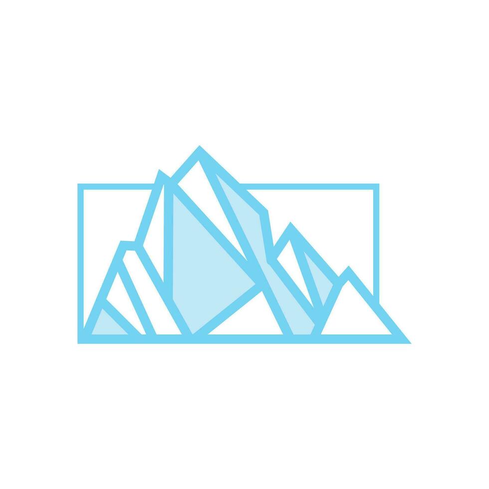 montaña logo, antártico iceberg logo diseño, naturaleza paisaje vector, producto marca ilustración icono vector