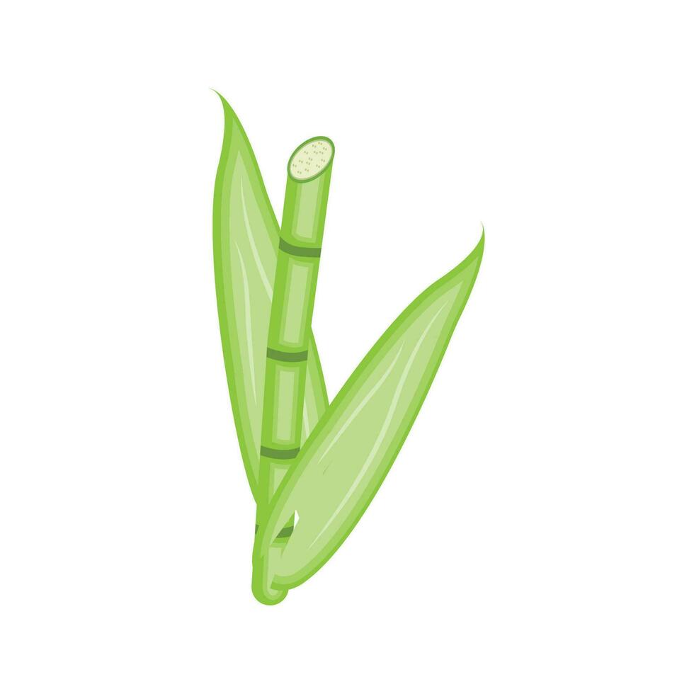 Bamboo Logo, Panda Food Green Plant Vector, Simple Minimalist Design, Illustration Element Template vector