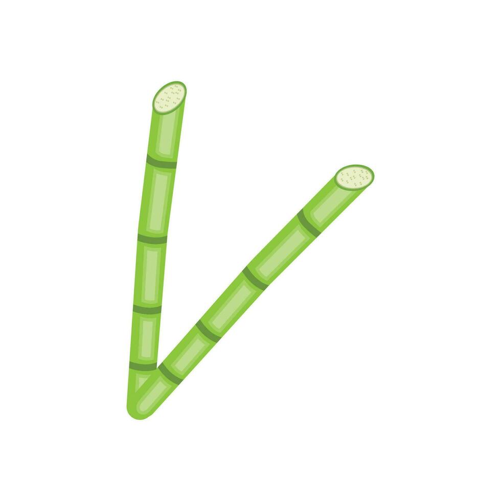 Bamboo Logo, Panda Food Green Plant Vector, Simple Minimalist Design, Illustration Element Template vector