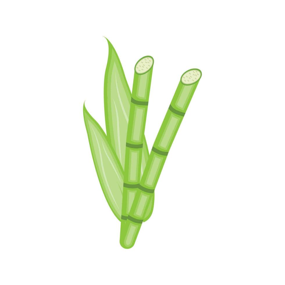 Bamboo Logo, Panda Food Green Plant Vector, Simple Minimalist Design, Illustration Element Template vector