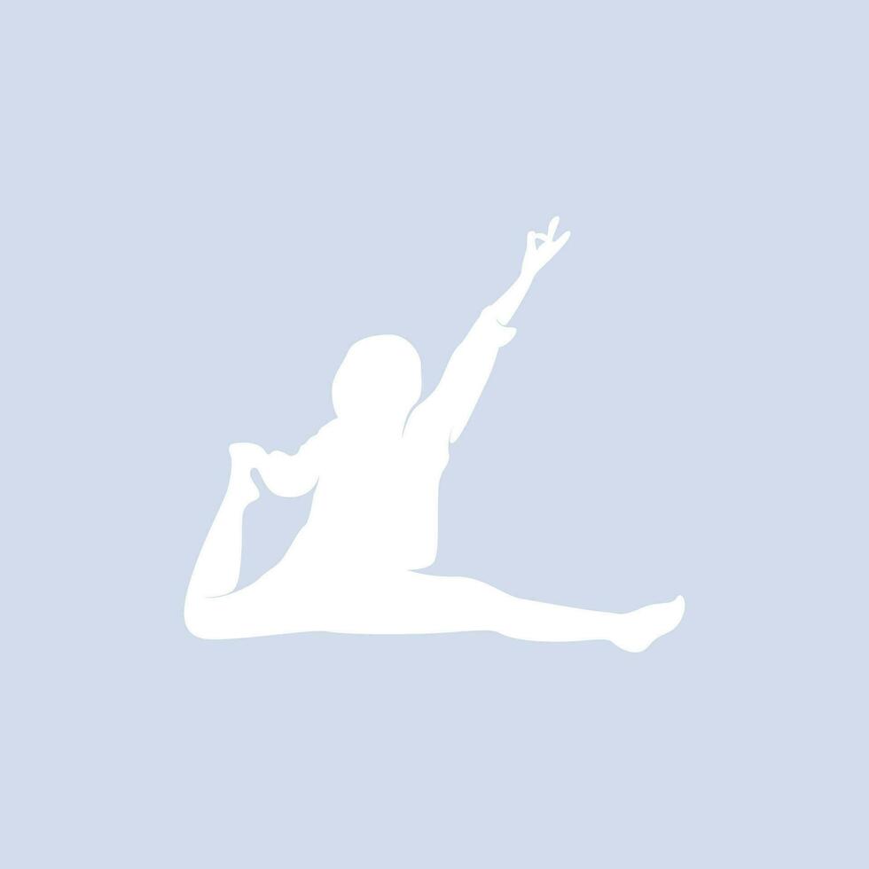 pilates sentado pose logo icono símbolo un ejercicio de yoga calmante que mueve todo el cuerpo vector