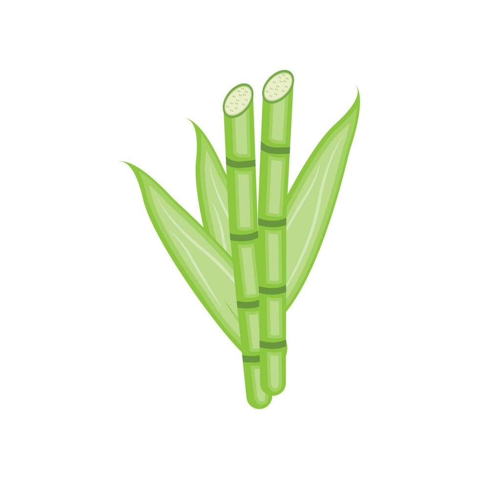 Bamboo Logo, Panda Food Green Plant Vector, Simple Minimalist Design, Illustration Element Template vector