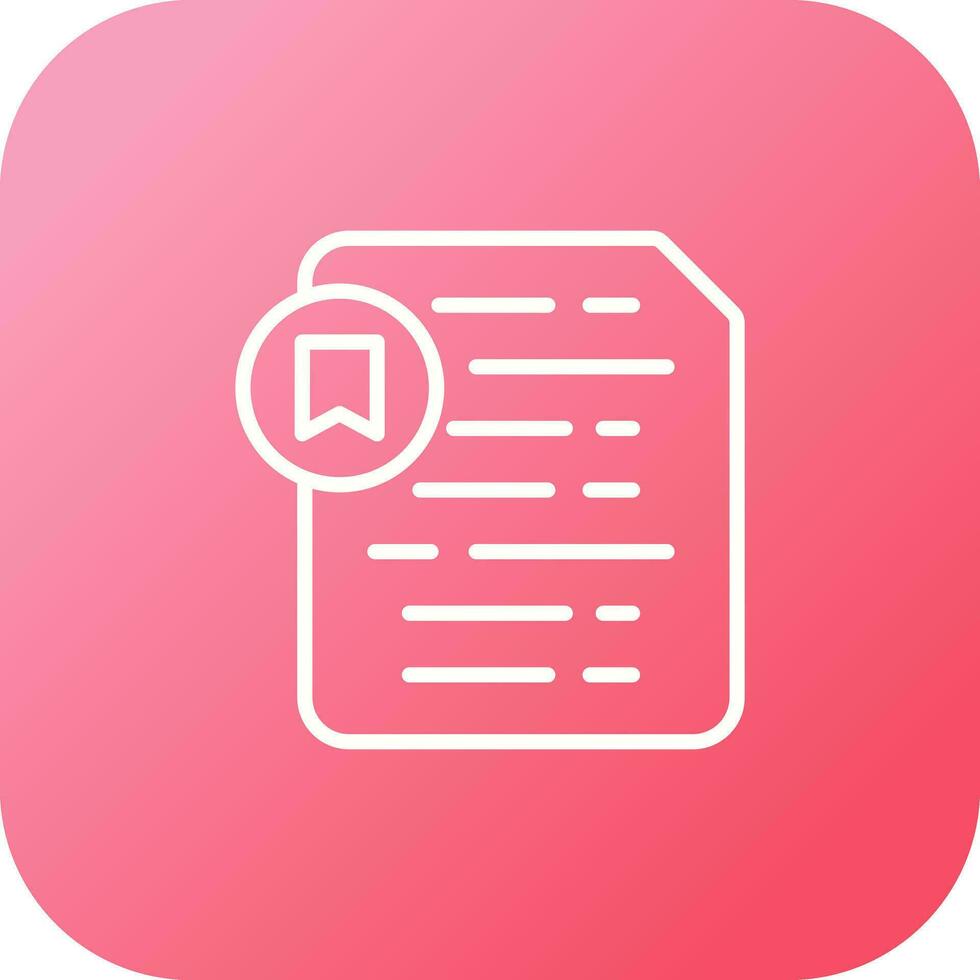 Document Insert Bookmark Vector Icon