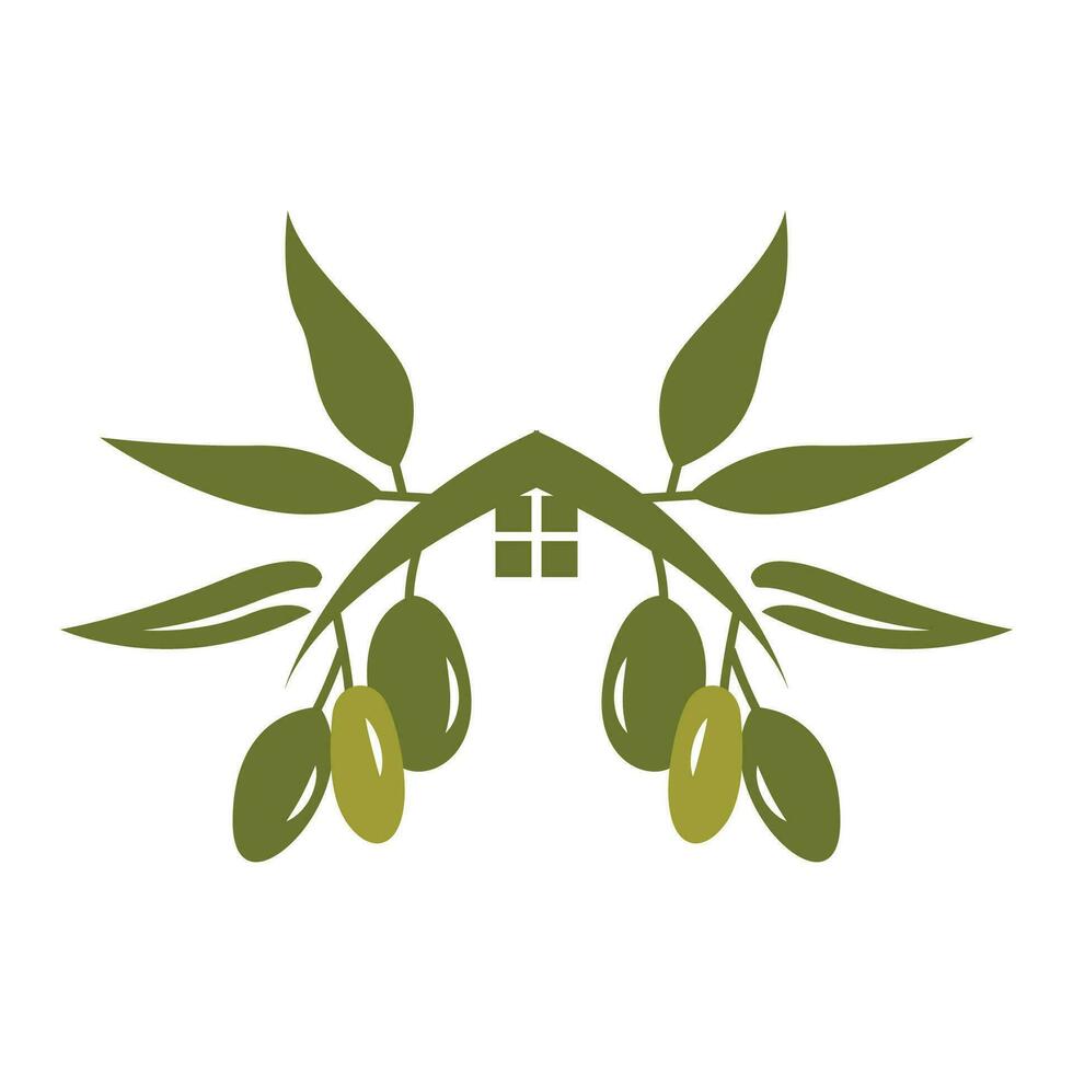 Olive Logo Design, Olive Oil Tree Vector, Simple Illustration Template vector