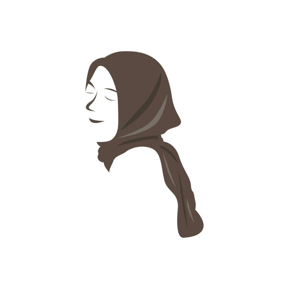 Hijab Logo, Islamic Women Fashion Simple Design, Muslim Clothing Vector, Icon, Symbol, Illustration vector