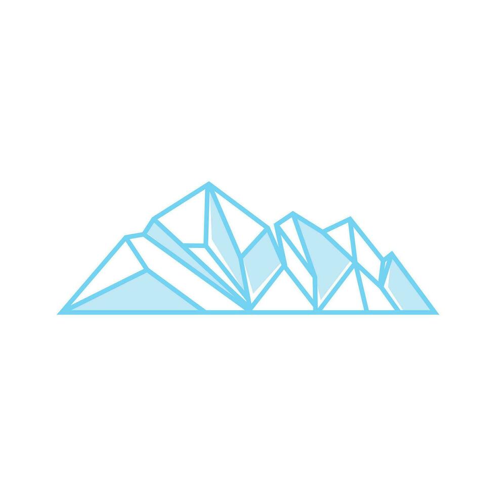 montaña logo, antártico iceberg logo diseño, naturaleza paisaje vector, producto marca ilustración icono vector