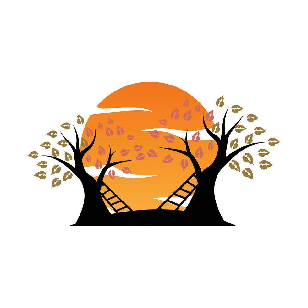 Tree Logo Design, Playground Vector, Education Tree Icon vector