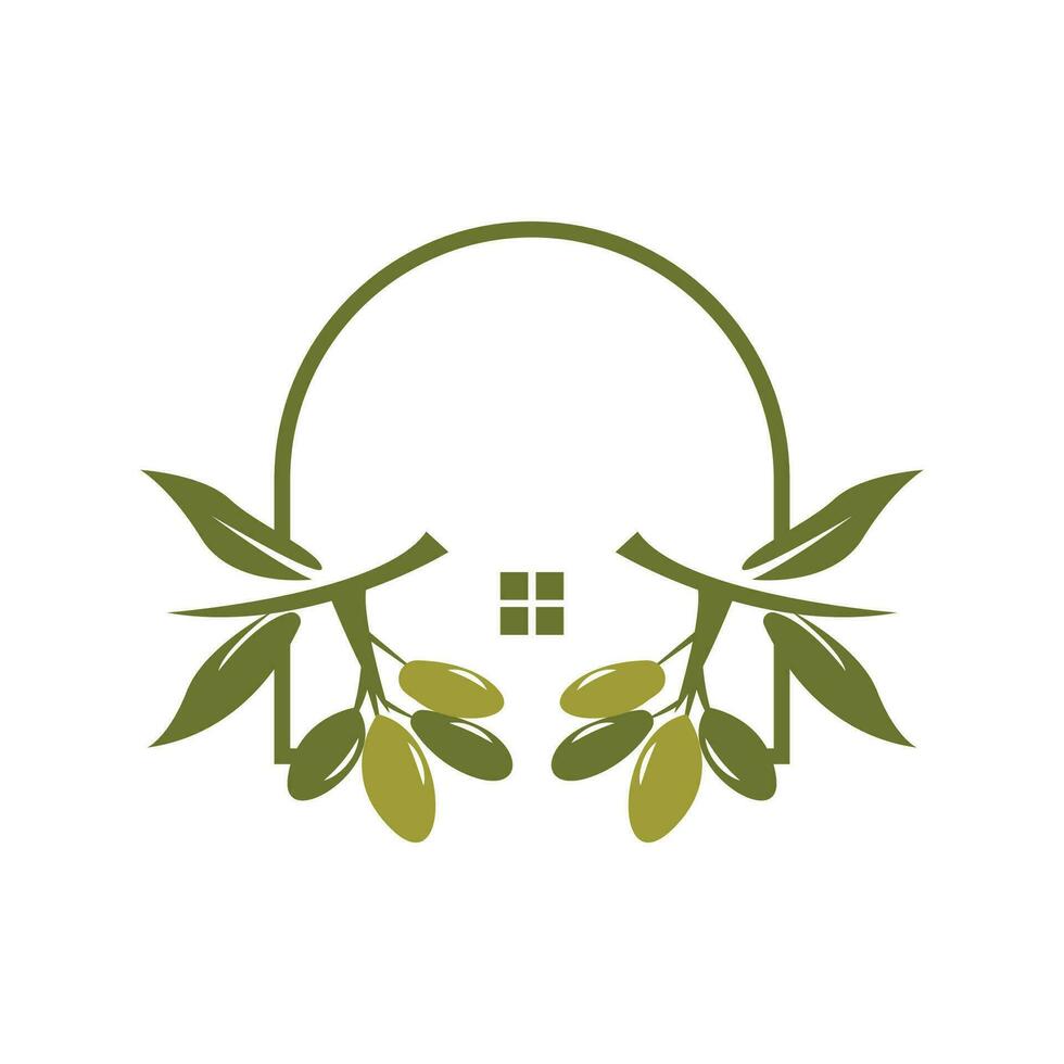 Olive Logo Design, Olive Oil Tree Vector, Simple Illustration Template vector
