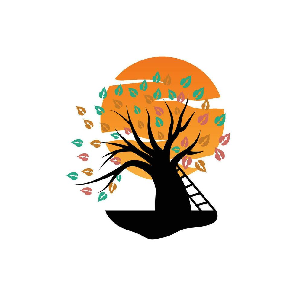 Tree Logo Design, Playground Vector, Education Tree Icon vector