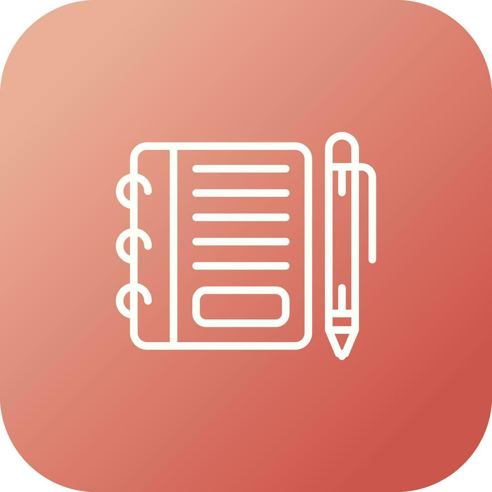 Notepad with pen vector icon
