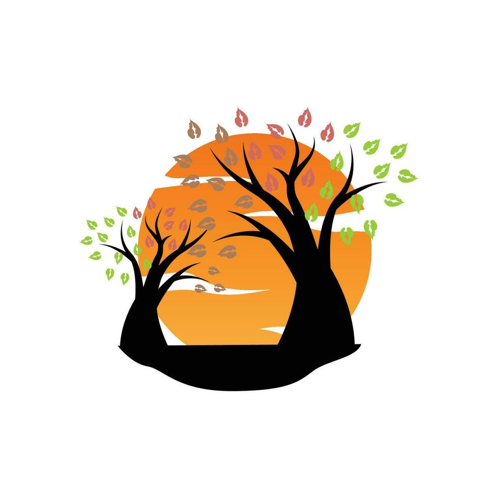 árbol logo diseño, patio de recreo vector, educación árbol icono vector