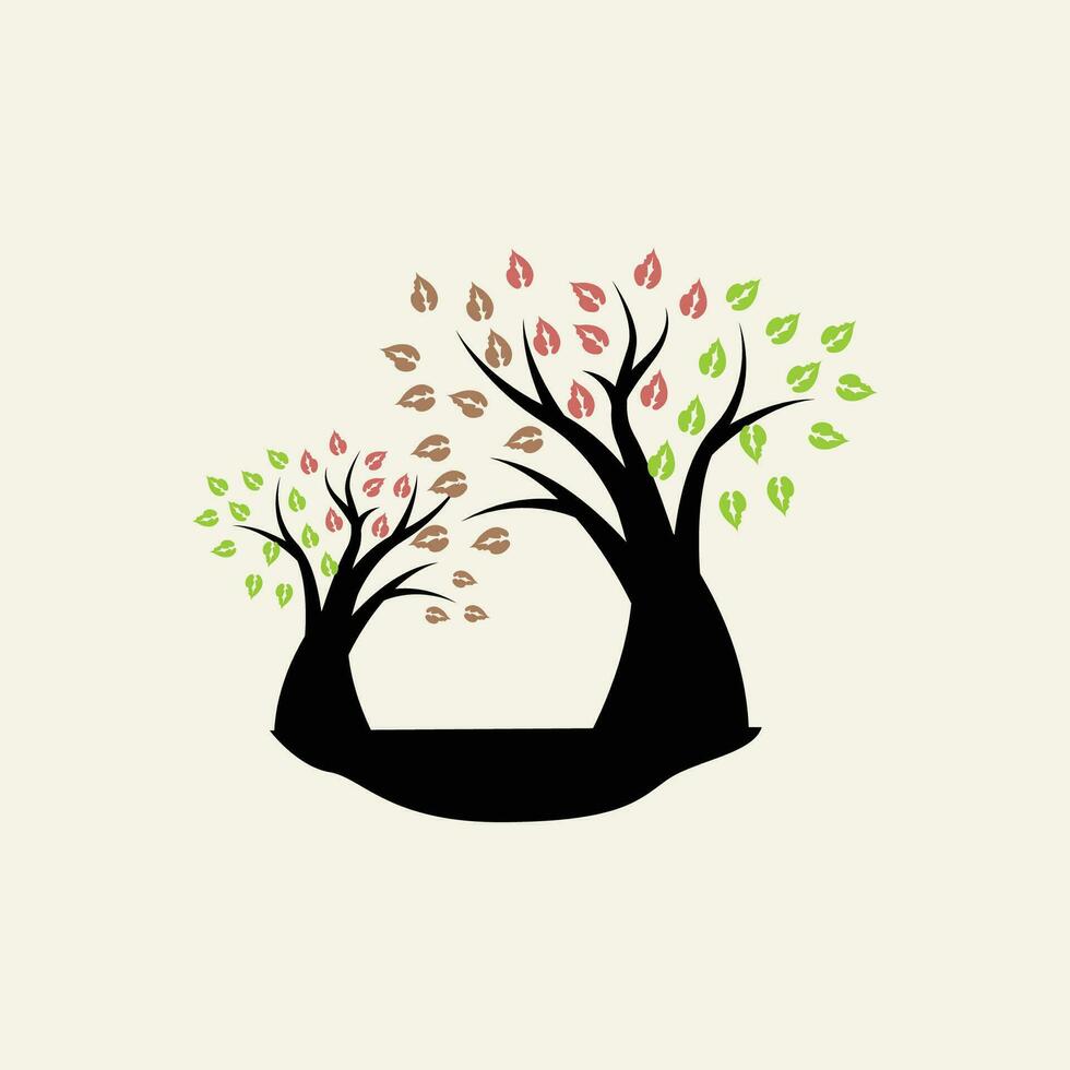 árbol logo diseño, patio de recreo vector, educación árbol icono vector