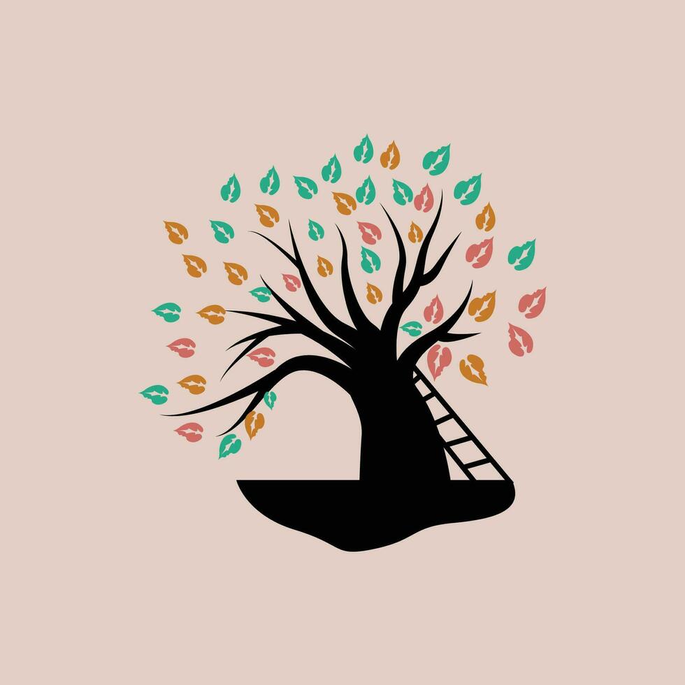Tree Logo Design, Playground Vector, Education Tree Icon vector