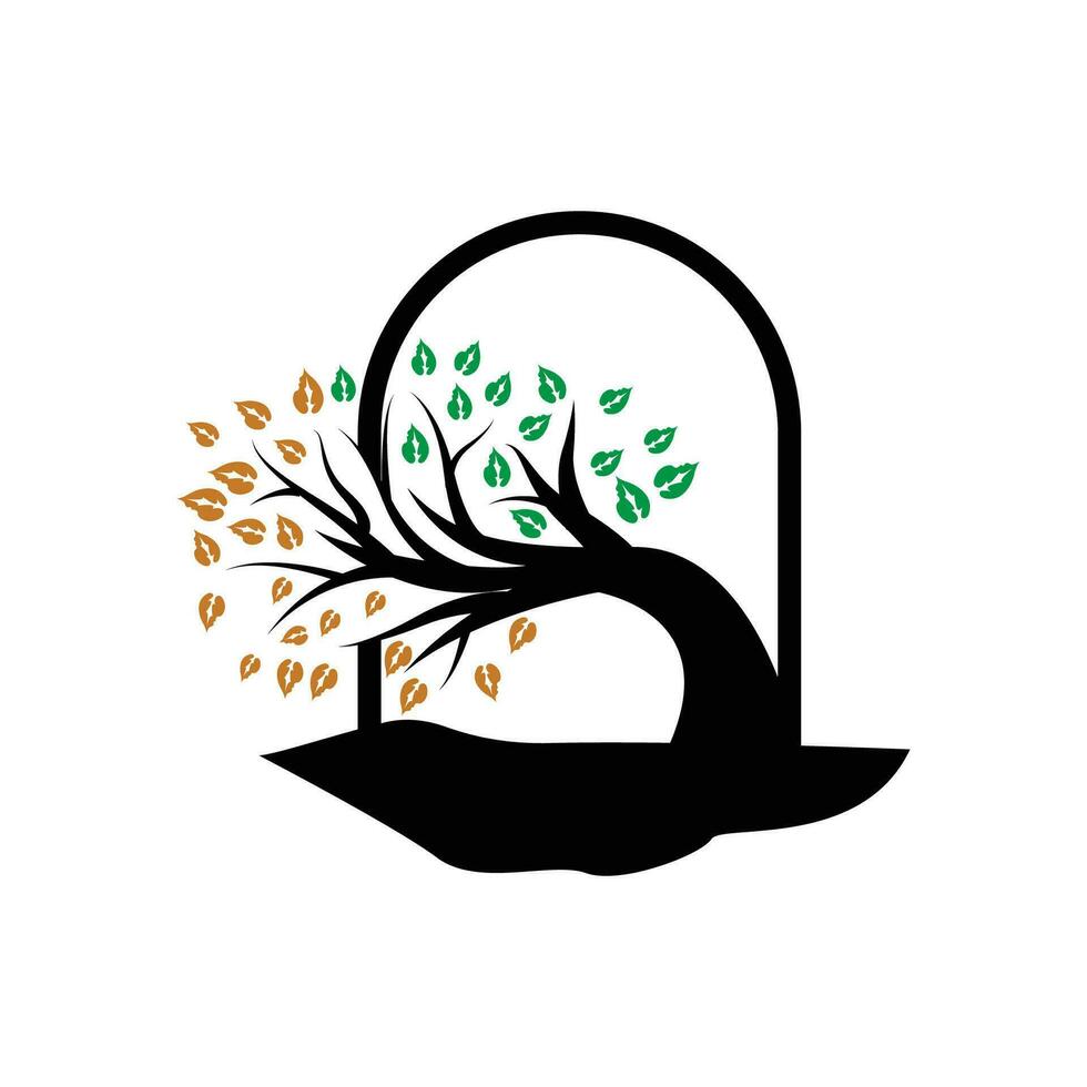 árbol logo diseño, patio de recreo vector, educación árbol icono vector
