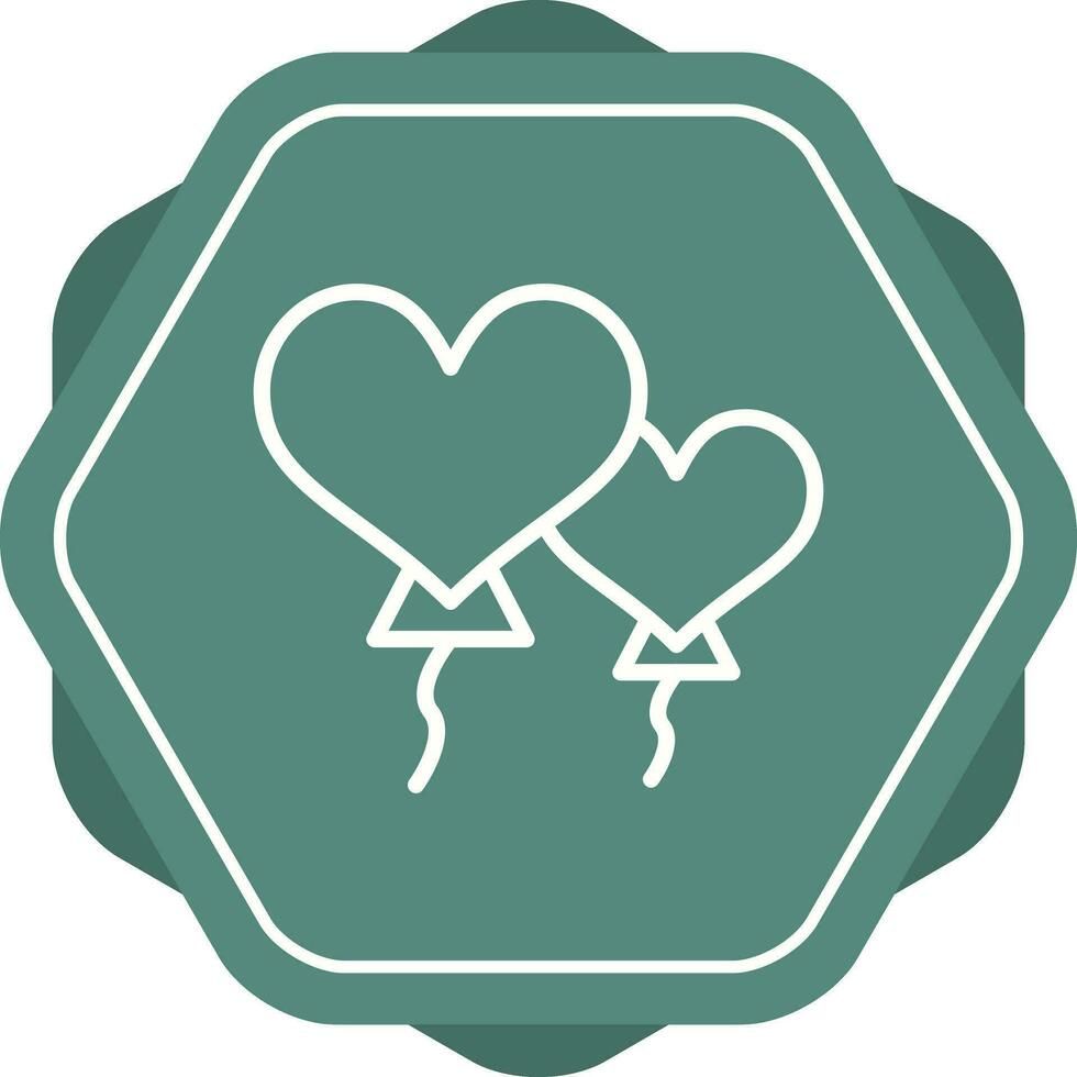 Heart shaped balloons Vector Icon
